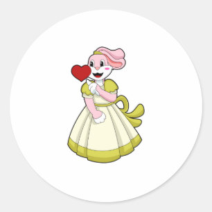 Sticker Rond Lapin comme Mariée avec robe Mariage.PNG