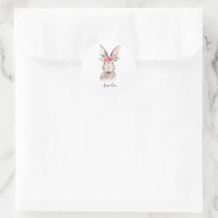 Sticker Rond Lapin Cute Personnalisé