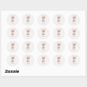 Sticker Rond Lapin Cute Personnalisé (Feuille)