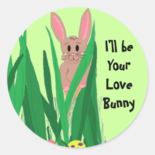 Sticker Rond Lapin d'amour (Devant)