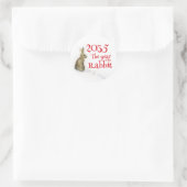 Sticker Rond Lapin dans l'année de neige du lapin (Sac)