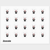 Sticker Rond Lapin dans une bande magique Casquette (Feuille)