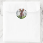 Sticker Rond Lapin dans une patte de chou (Sac)