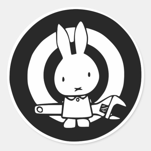 Sticker Rond Lapin de clé (Devant)