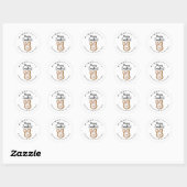 Sticker Rond Lapin de friandise de Pâques Cookie Moderne Script (Feuille)