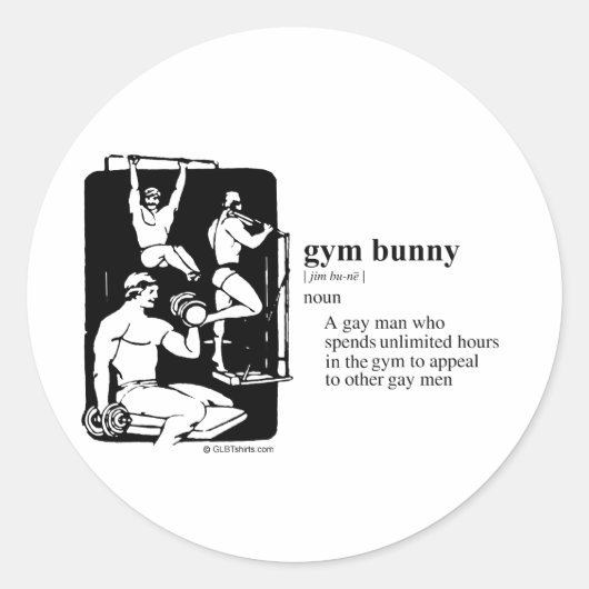 STICKER ROND LAPIN DE GYM (Devant)
