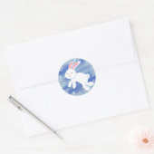 Sticker Rond Lapin De Neige (Enveloppe)