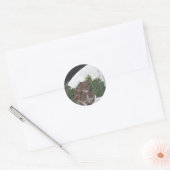 Sticker Rond Lapin de Noël (Enveloppe)