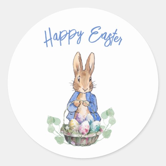 Sticker Rond Lapin de Pâques (Devant)