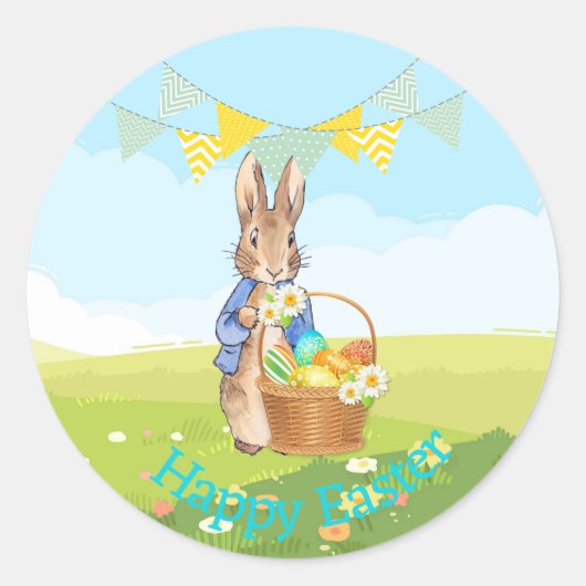 Sticker Rond lapin de Pâques (Devant)