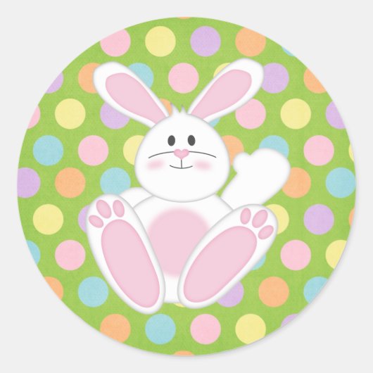 Sticker Rond Lapin de Pâques (Devant)
