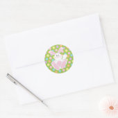 Sticker Rond Lapin de Pâques (Enveloppe)