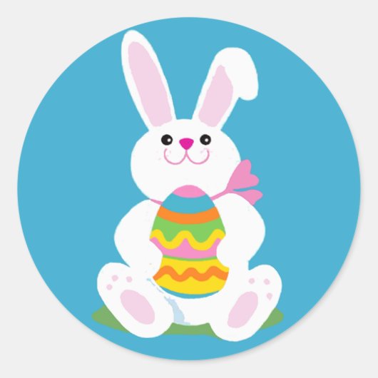 Sticker Rond Lapin de Pâques (Devant)