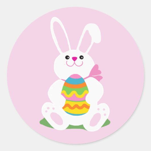 Sticker Rond Lapin de Pâques (Devant)
