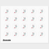 Sticker Rond Lapin de Pâques (Feuille)
