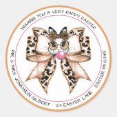 Sticker Rond Lapin de Pâques Chic (Devant)