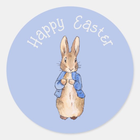 Sticker Rond lapin de Pâques classique (Devant)
