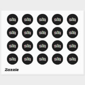 Sticker Rond Lapin de Pâques drôle de professeur (Feuille)