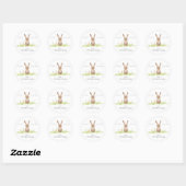 Sticker Rond Lapin de Pâques joyeux (Feuille)