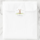 Sticker Rond Lapin de Pâques joyeux (Sac)