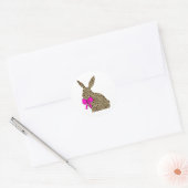 Sticker Rond Lapin de Pâques Leopard Plaid Buffalo Rabbit de Pâ (Enveloppe)
