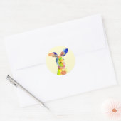 Sticker Rond Lapin de Pâques mignon (Enveloppe)