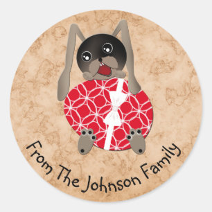 Sticker Rond Lapin de Pâques personnalisé