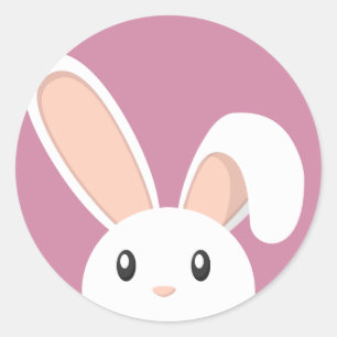 Sticker Rond Lapin de Pâques piaulant