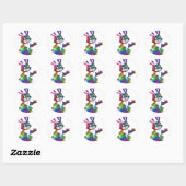 Sticker Rond lapin de pâques psychédélique (Feuille)