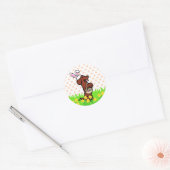 Sticker Rond Lapin de Pâques Rouge Smooth Haired Dachshund (Enveloppe)