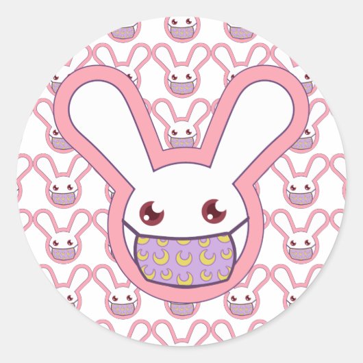 Sticker Rond Lapin de sécurité (Devant)