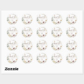 Sticker Rond Lapin de style boho chic fantaisiste, floral botan (Feuille)