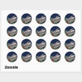 Sticker Rond Lapin de vacances (Feuille)