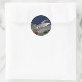 Sticker Rond Lapin de vacances (Sac)