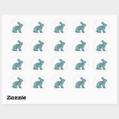 Sticker Rond Lapin doux (Feuille)