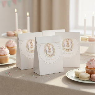 Sticker Rond Lapin élégant d'anniversaire à l'aquarelle