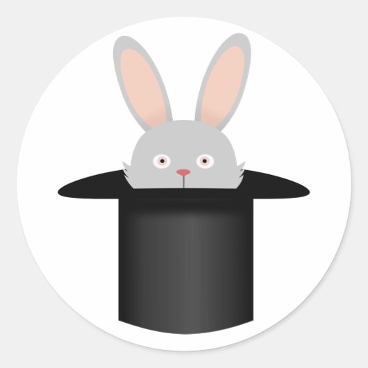 Sticker Rond Lapin en casquette (Devant)
