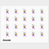 Sticker Rond Lapin en cours d'exécution (Feuille)