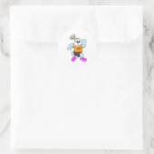 Sticker Rond Lapin en cours d'exécution (Sac)
