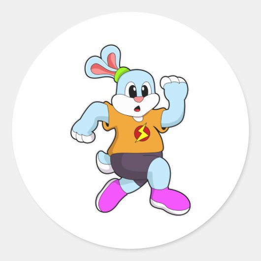 Sticker Rond Lapin en cours d'exécution (Devant)