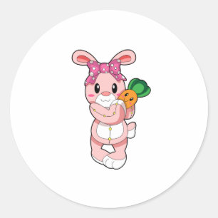 Sticker Rond Lapin en jouet