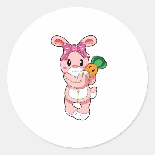 Sticker Rond Lapin en jouet (Devant)