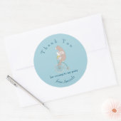 Sticker Rond Lapin et ours en Whimsical équitation d'un Merci à (Enveloppe)