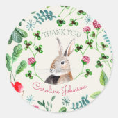 Sticker Rond Lapin et trèfle (Devant)