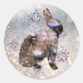 Sticker Rond Lapin Floral (Devant)