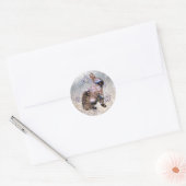 Sticker Rond Lapin Floral (Enveloppe)