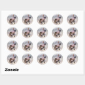 Sticker Rond Lapin Floral (Feuille)