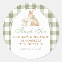 Lapin Gingham Vert Baby Shower de Printemps de Pâq