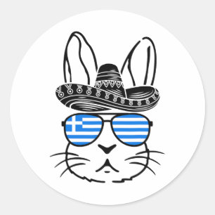 Sticker Rond Lapin Grec De Pâques Cinco De Mayo 2025 Match Fami