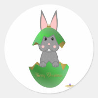Lapin gris vert ornement de Noël Joyeux Noël
